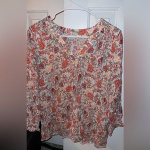 Floral long sleeve dress shirt